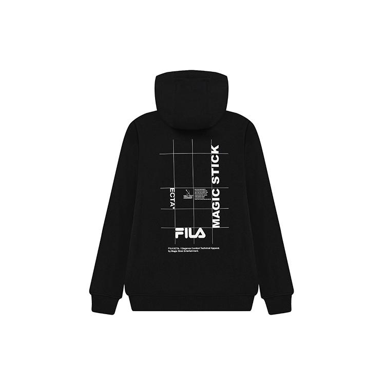Fila Толстовки Мужские Глубокий черный С капюшоном Умеренный Обычный F11M249203F-BK