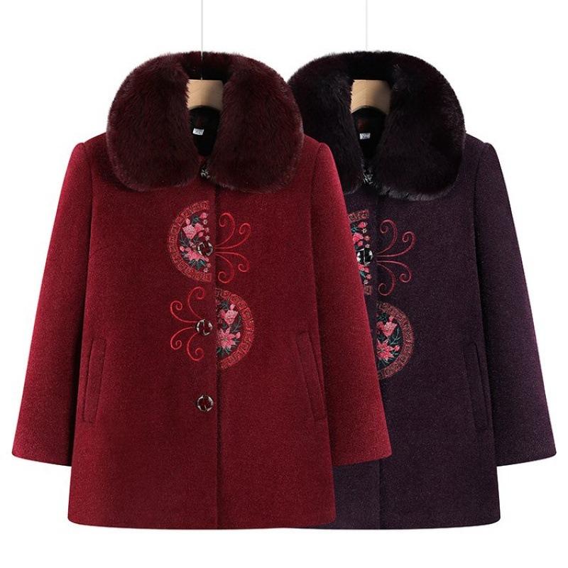 New autumn and winter woolen jacket, plush warm wife winter coat clothes