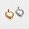 Stainless Steel Openable Carved Heart Photo Locket Pendant Picture Frame Box Charms Chain Necklace for Women Men Metal Jewelry