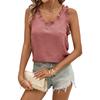 Женская мода однотонный V-образный вырез с оборками милый безрукавный жилет топ