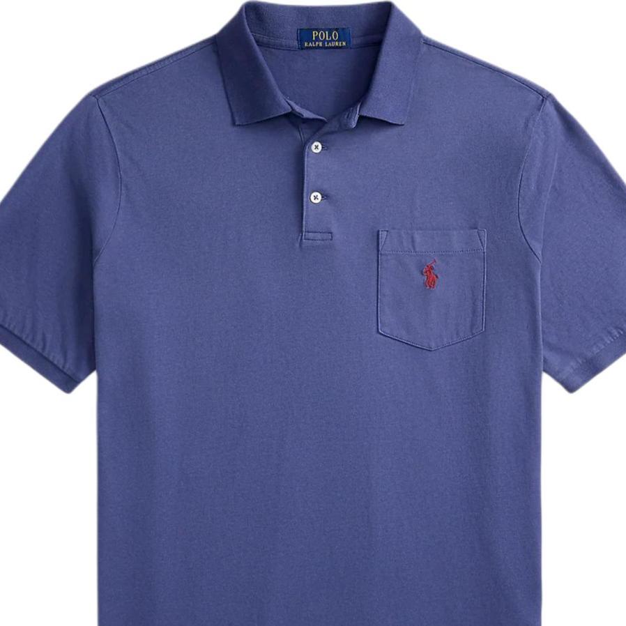 Polo Ralph Lauren Вязаная футболка поло из стираного хлопка с логотипом Мужские топы 710979252005
