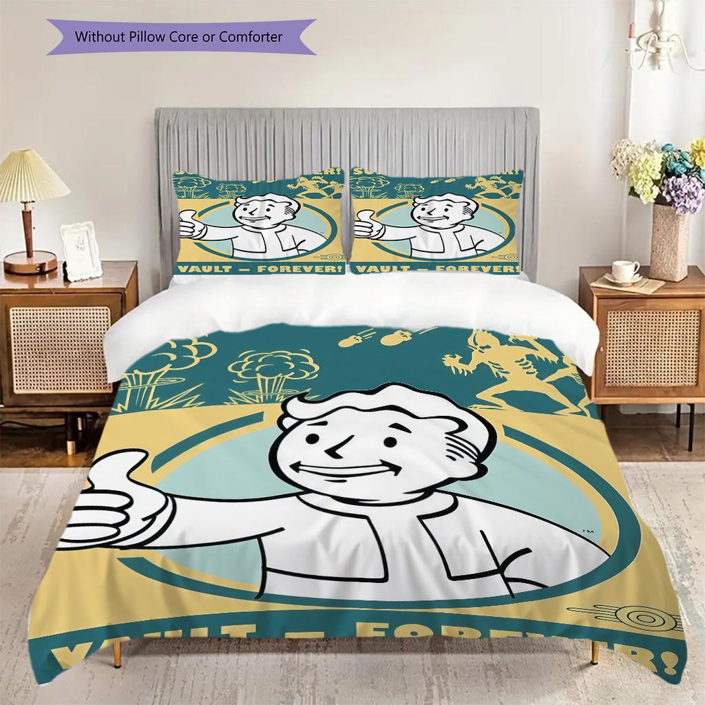 Vault Boy Forever Strong Bedding 1 Duvet Cover 2 Pillowcase Without Core Bedding Set Christmas Birthday Gift Soft And Comfortable