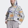 adidas Оригинальная толстовка с капюшоном Trefoil, Комикс, Граффити, Короткая, Повседневная, Спортивная, Пуловер, Свитшот, Женские толстовки, Зеленая, GN4259