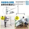 Sanwa Direct Laptop Stand Bed Sofa Side Table Compatible with A3 Height Adjustment with Casters Wood Grain 100-DESK044M