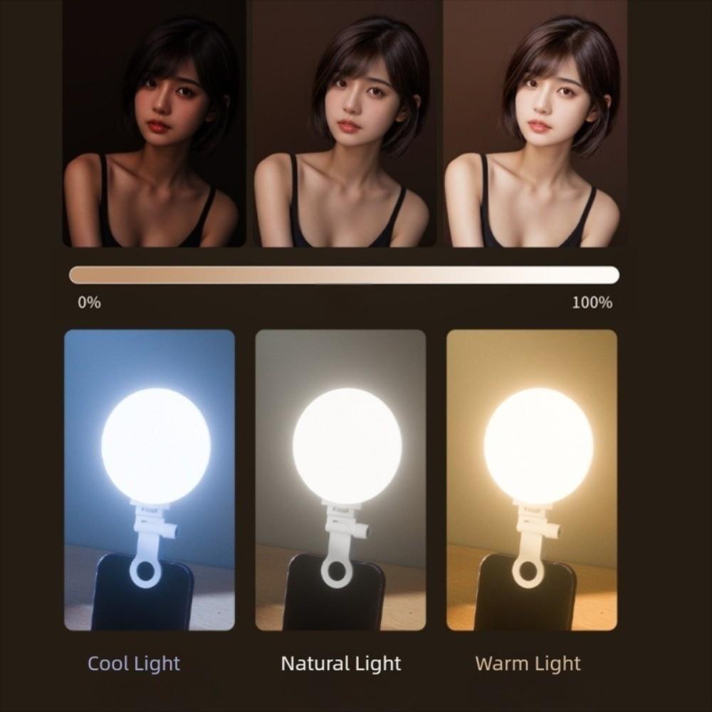 Clip Mount Mini Fill Light 3 Color LED Clip Light Handheld Photography Light Live Streaming