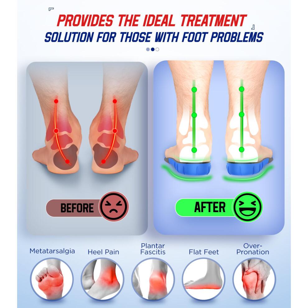 NEUPU 240+lbs Heavy Duty High Arch Support Orthotic Insoles for Plantar Fasciitis Pain Relief - For Men Women Work Boots Shoes
