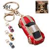 Unique Car Peripheral Sports Keychain with Sparkling Rhinestones, Durable Zinc Alloy Rhinestone Key Fob Stylish Pendant, Decorative Compact