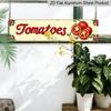 2D Flat, Vintage Fresh Tomatoes Illustration. Metal Wall Sign - Aluminium Decorative Sign, 15.7×3.94inch Retro Wall Art Suitable for Home, Bar, Cafe
