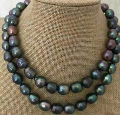 Ожерелье Pretty Natural из натурального таитянского черного жемчуга в стиле барокко диаметром 8–9 мм, 34 дюйма