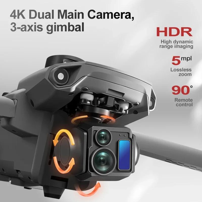 2026 A25 PRO Дрон GPS с 8K камерой, 3-осевым стабилизатором, 5G WIFI передачей, 360° лазерным обнаружением препятствий, сенсорным экраном, FPV, бесколлекторным RC квадрокоптером