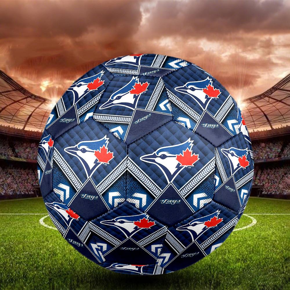 Toronto Blue Jays Indoor Soccer Ball Size 5 Colorful All Ages Machine Stitched PVC Competition Ready Durable High-Bounce