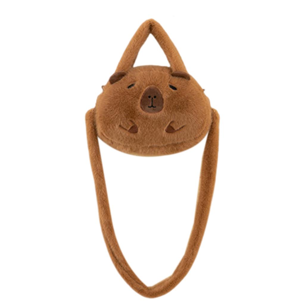 Plush Capybara Backpack Cute Cartoon Animal Stuffed Dolls Shoulder Bag for Students Teens School Bag Crossbody Handbag