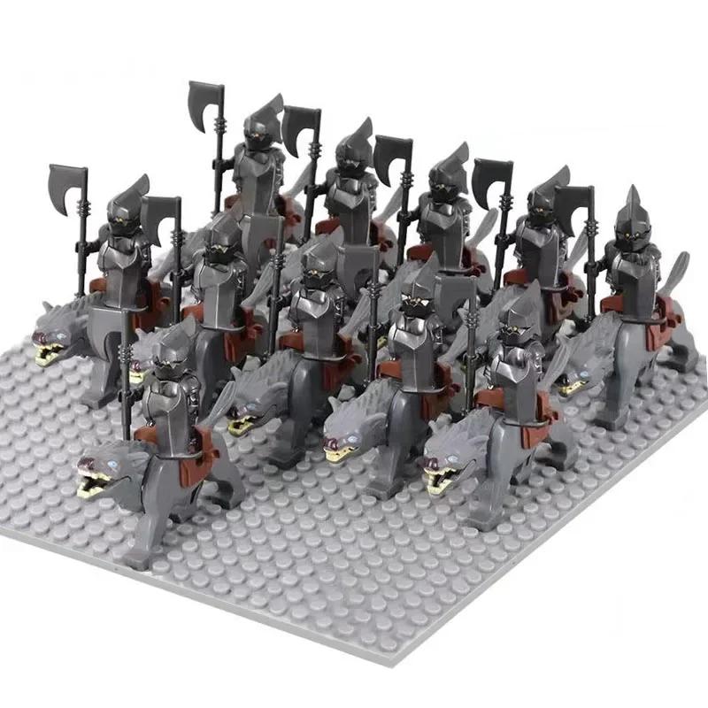 Middle Age Demon Realm Warg Varg Orcs Soldier VS Uruk-hai Azog Figures Creative War Mount Elk Boar Wolf DIY Bricks Toys for Kid