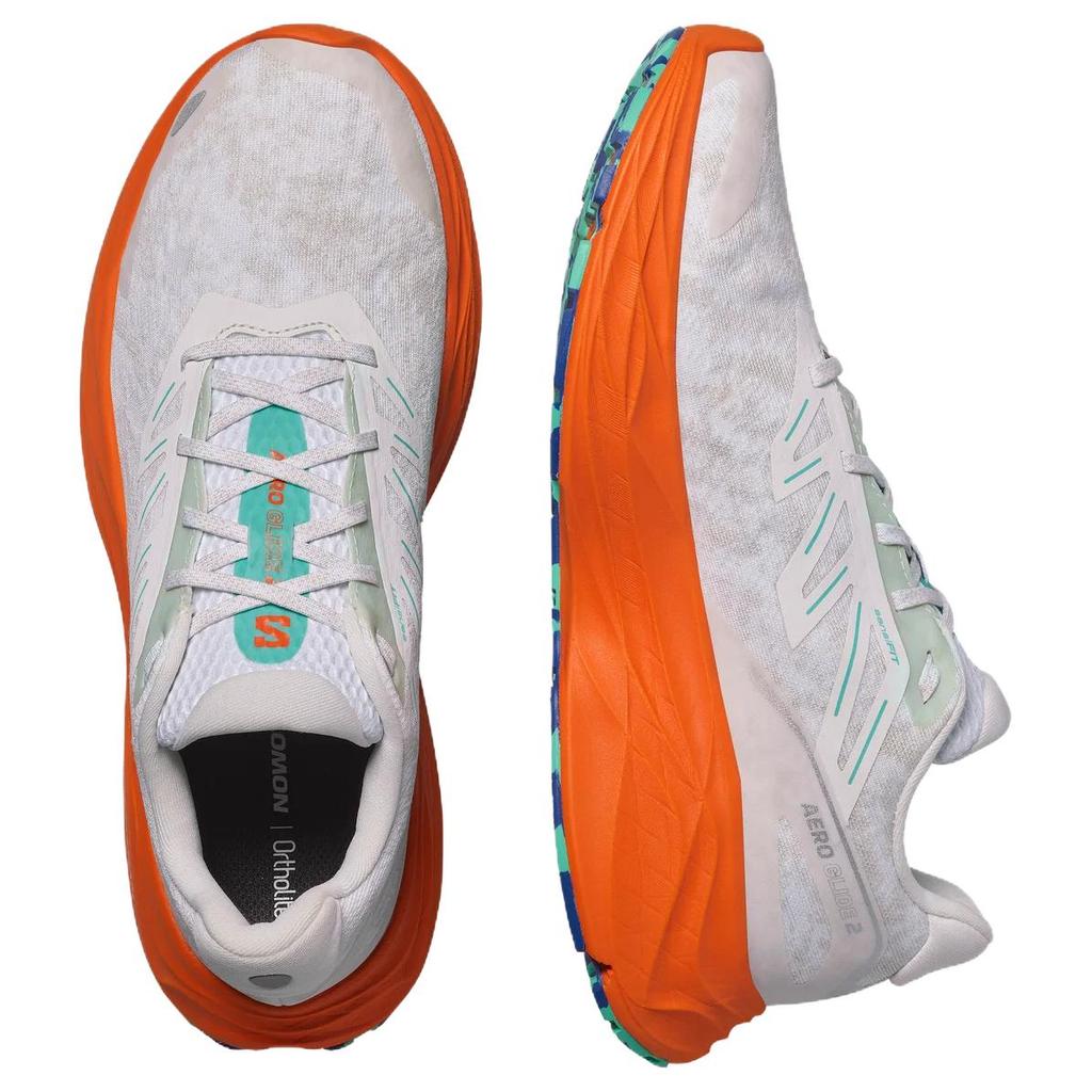SALOMON Aero Glide 2 Comfortable Versatile Non-Slip Durable Low-Top Casual Running Shoes Men Sneaker White Orange L47573900
