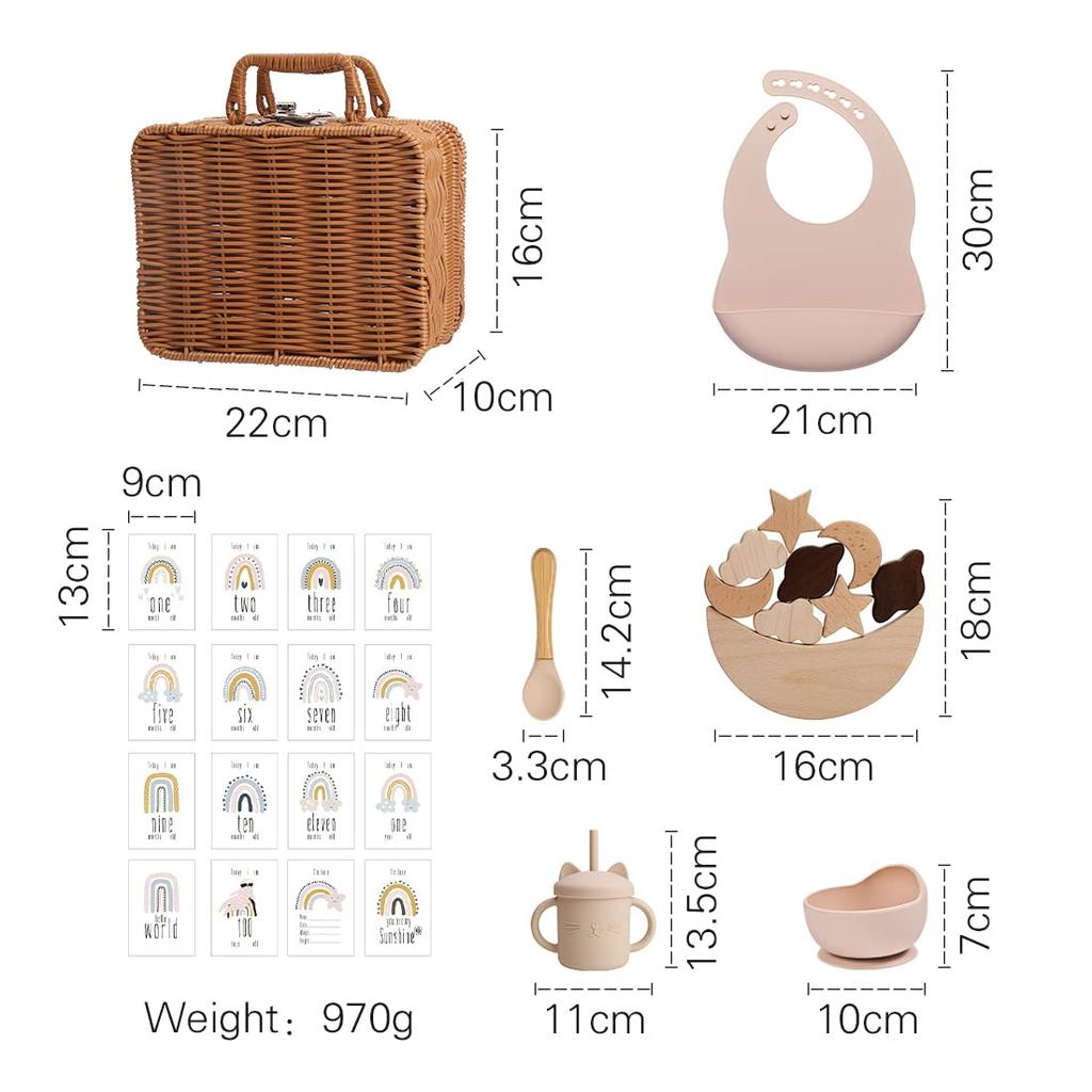 Promise Babe Baby Gifts for Boys and Luxurious Baby with Suction Food Grade Cannot Be Turned High Temperature Microwave Building Valence Educational