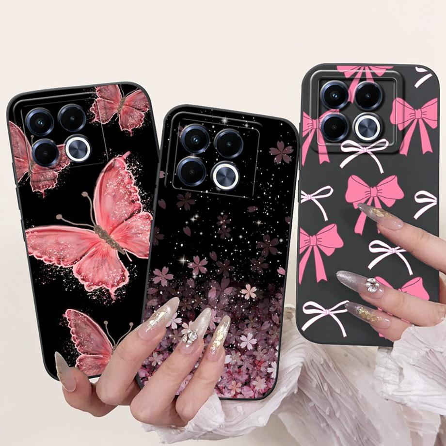 For Infinix Note 40 5G X6852 Phone Case Silicone Soft Back Cover For Infinix Note40 X6851 Bumper Dragon Cat Flower Butterfly Bag
