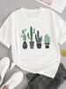 (Asian Size) T-shirts Fashion O-neck Female Plant Cartoon Cute Casual Women's Top T Clothing Print Short Sleeve Graphic Tee
