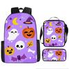 New Christmas Halloween Cartoon Anime Kids School Backpack Set 3-Pack Lightweight Ergonomic Design for Boys Girls