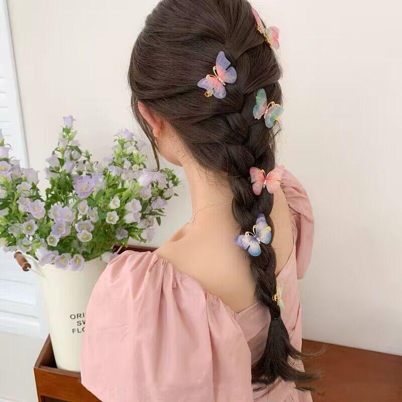 Children's Cute Butterfly Hairpins Sweet Colorful Hair Clips Headwear Korean Rhinestone Barrettes for Baby Girl Hair Accessories