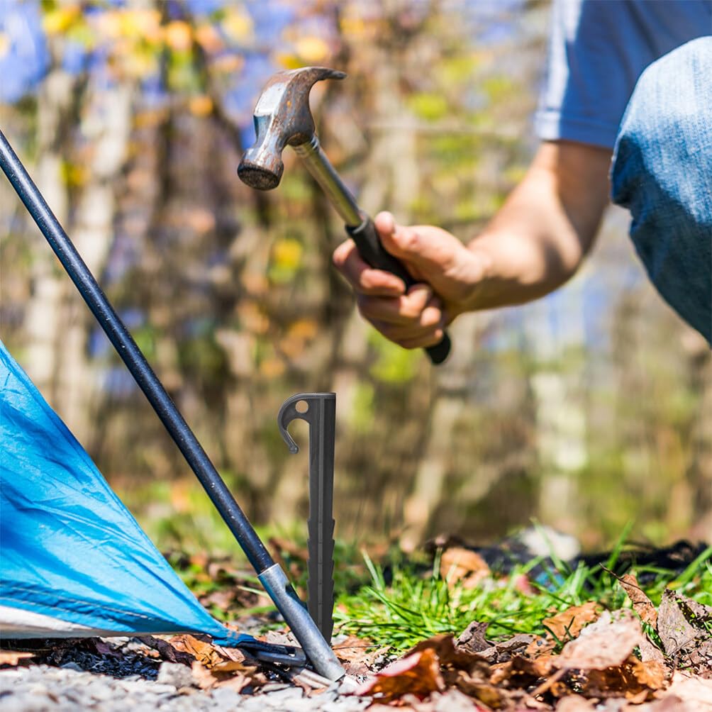 TENDYCOCO Колышки для палатки, Пластиковые колышки, Колышки для кемпинга, Высокопрочная смола, Легкие, Легко вбиваются, Трудно вытащить, Пластиковые колышки, 100 шт.