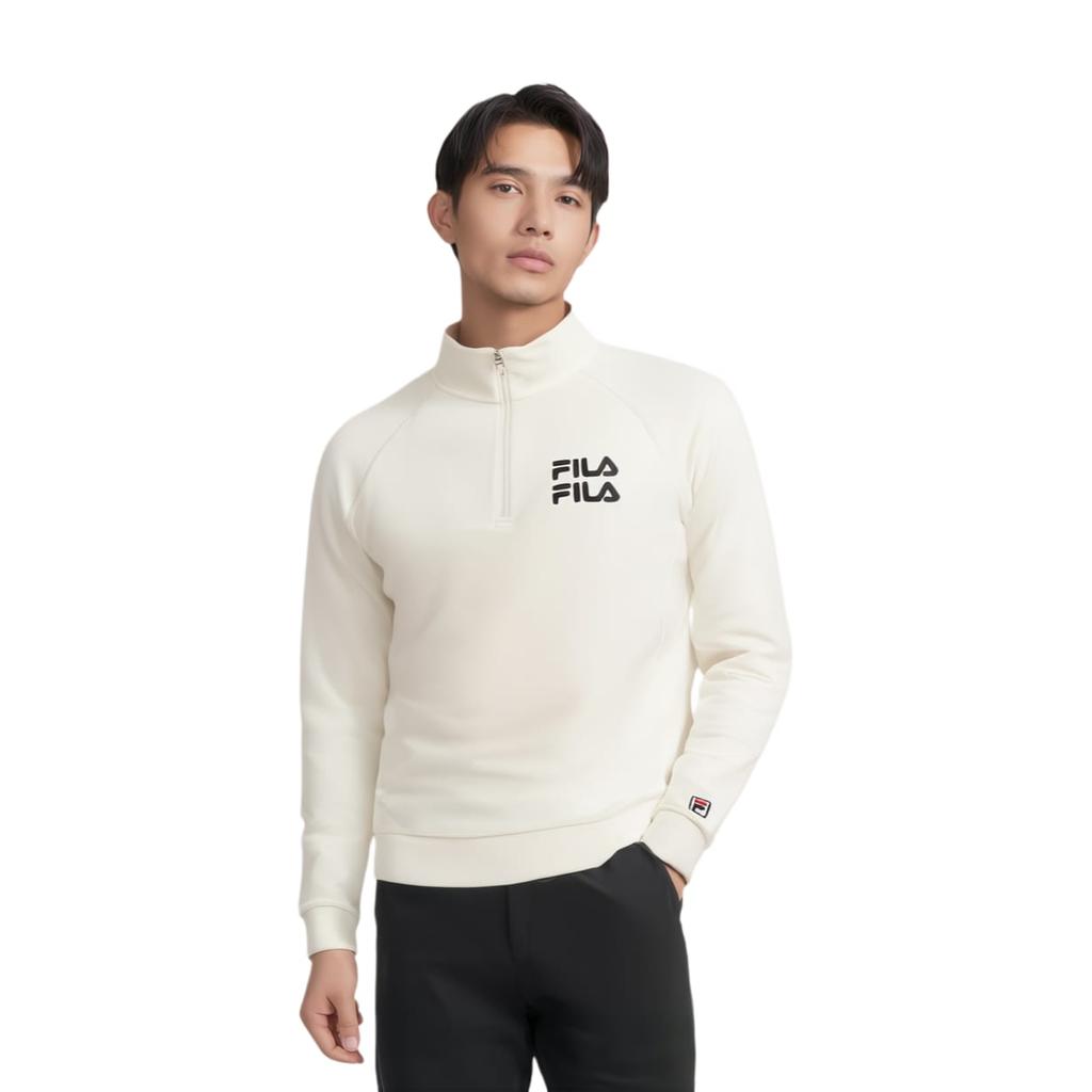 Fila Мужские теннисные толстовки Heron White WT С воротником-стойкой Умеренно Обычный A11M533215F-WT