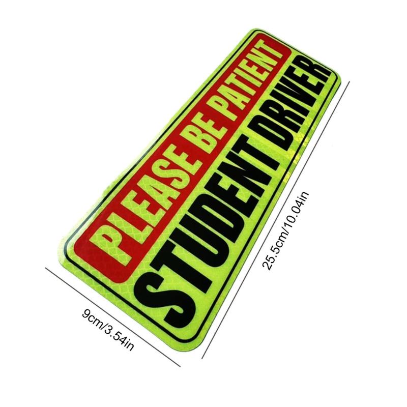 Driver Magnet Driver Bumper Magnetic Reflective Sticker for Car Please Be Patient Student Driver Magnet Reusable Signs