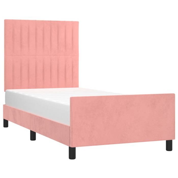 Maison Exclusive - Cadre de lit sans matelas rose 100x200 cm velours