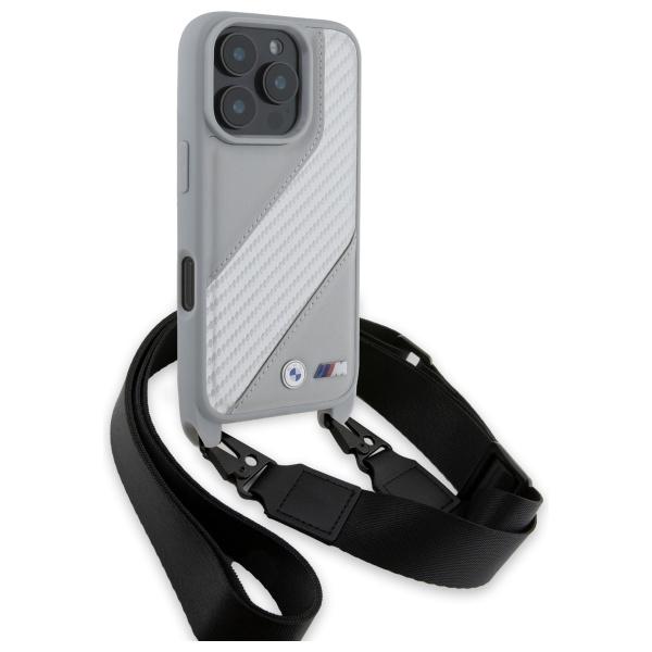 Bmw Bmhcp16X23Psccg Iphone 16 Pro Max    6.9 Szary/Grey Hardcase M Edition Carbon Stripe & Strap