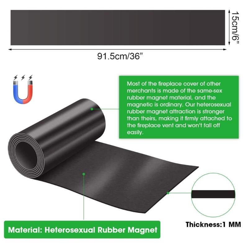 Magnetic Fireplace Draft Stopper 2Pcs Fireplace Draft Blocker Block Cold Air from Vent Home Bedroom Use Supplies