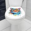 Цветной рисунок наклейка на унитаз с котом, водонепроницаемая, съемная, самоклеящаяся, ПВХ, настенное искусство для гостиной, ванной комнаты, акварель, котенок, декоративная наклейка на крышку унитаза