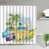 Surf Van Shower Curtain, Waterproof Fabric with Tropical Design for Fun Beach-Themed Bathroom Decor, Adds Coastal Vibes