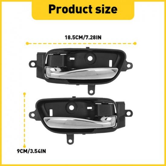 Interior Ide Inner Fit Handle 2003-2007 Door Accord Honda Black Replacement