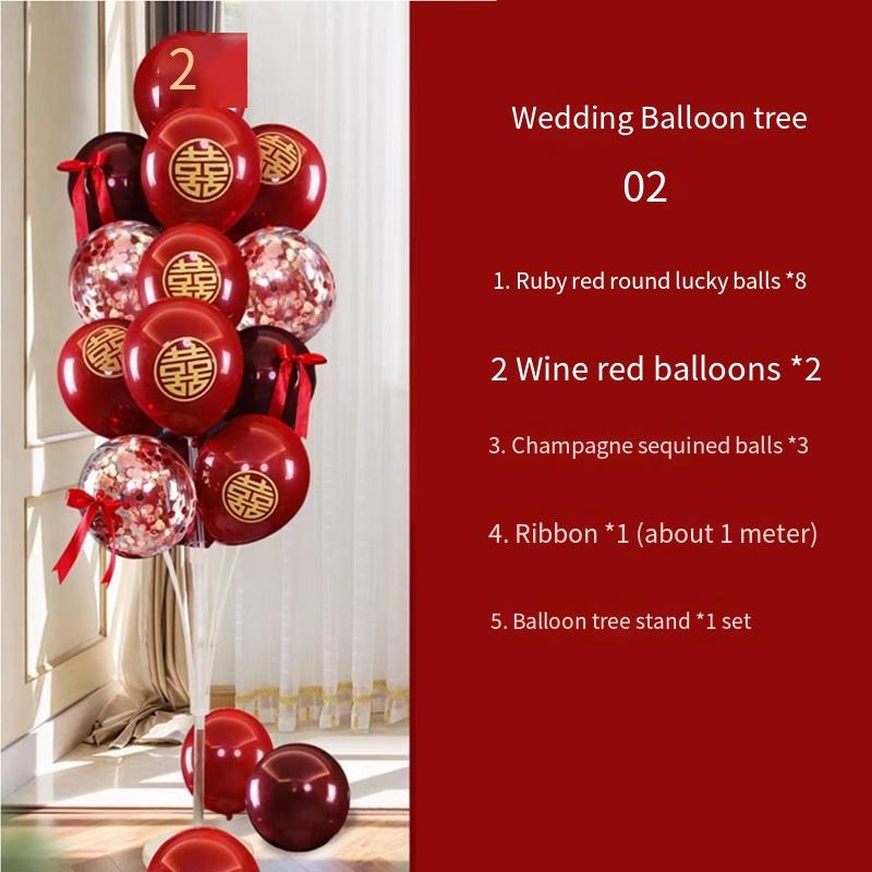 Wedding Venue Floating Red Balloons Package Engagement Decoration Road Guide Romantic Wedding Table Floating Bracket Arrangement