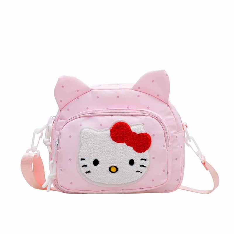 Детская холщовая сумка через плечо Hello Kitty с мультяшным рисунком животных для девочек и детей