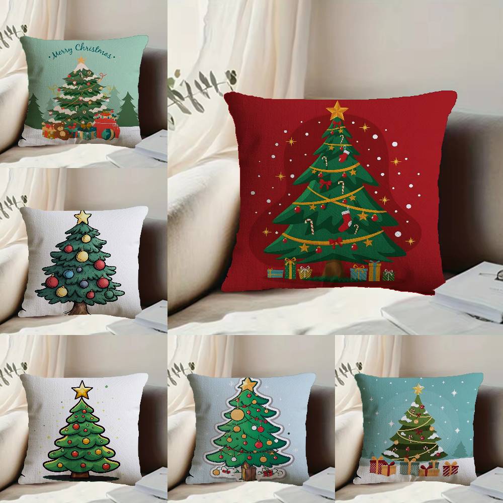 C-Christmas tree Pillow Case null