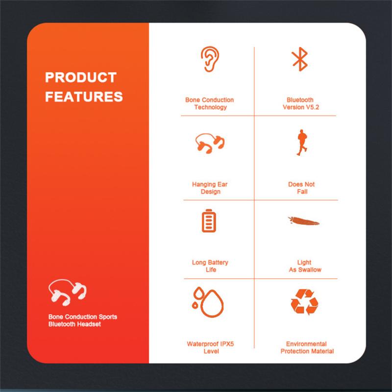 F3 Наушники с костной проводимостью, совместимые с Bluetooth 5.2, Беспроводные спортивные бизнес-наушники для улицы