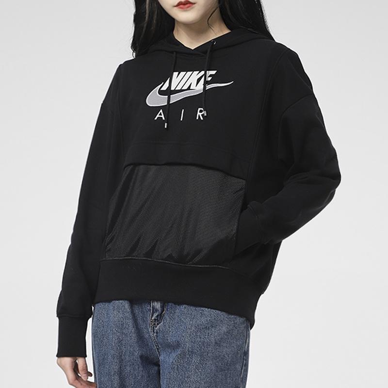 Nike Толстовки Женские Черные С Капюшоном Средней Посадки Обычные CZ8621-010