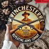 Винчестер Repeating Arms Винтажная 2D Алюминиевая Табличка Круглый Металлический Знак Западный Бар Дом Декор для Ружья 8x8 Дюймов