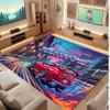 Neon Colorful Theme Crystal Velvet Floor Rug Personalized Custom Name Text Warm Carpet Home Decoration