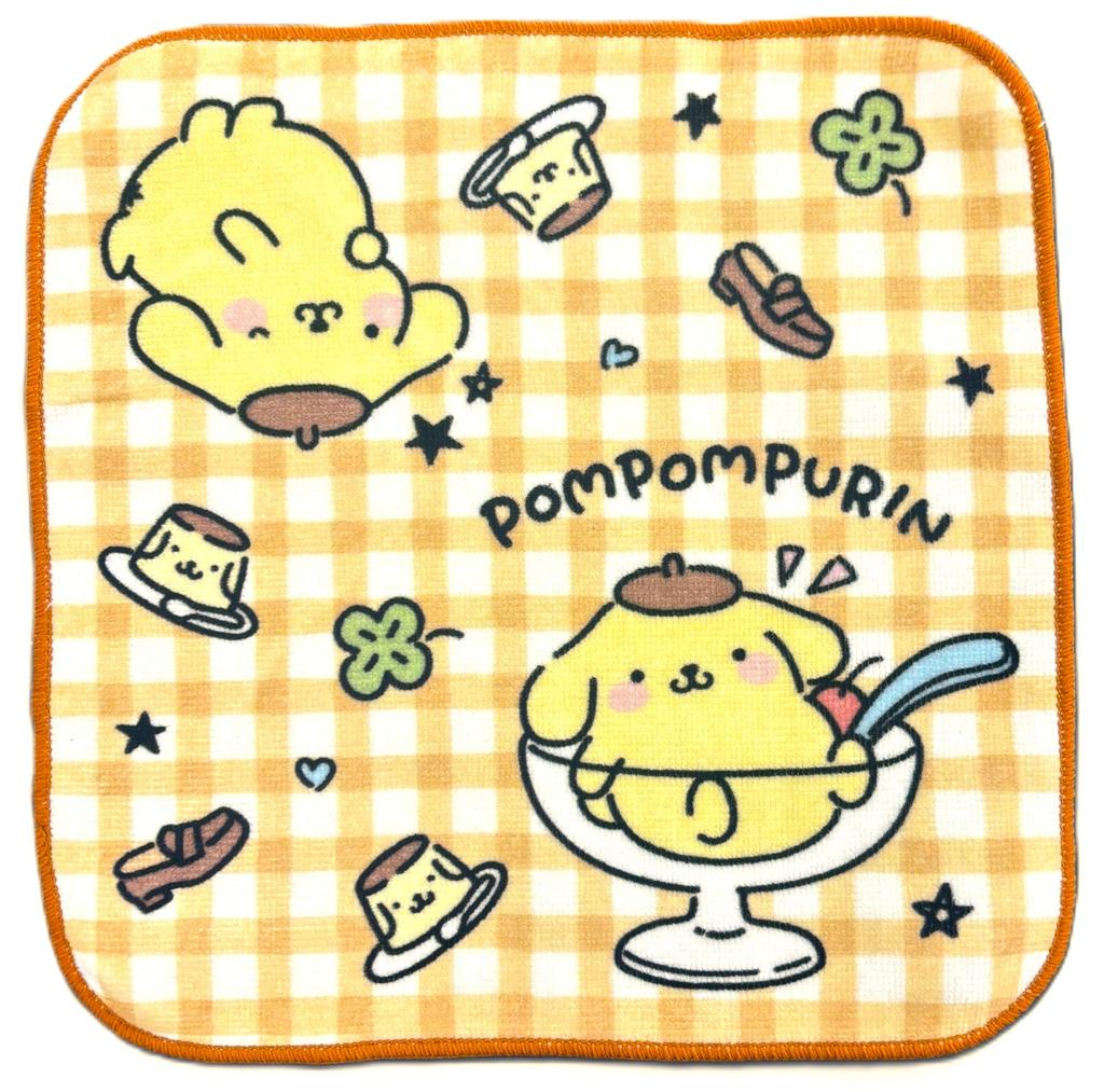 Hayashi Mini 20 x 20 Yurutto PP520100 Towel, approx. cm, Sanrio, Pompompurin,