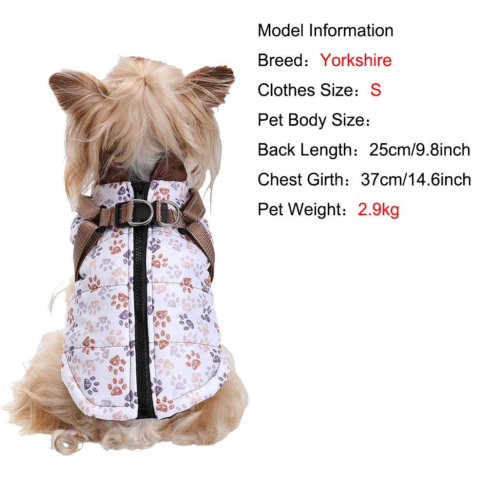 Pet Dog Clothes with Harness For Small Medium Dogs Cats Autumn Winter Warm Jacket Windproof Puppy Coat French Bulldog Overalls