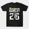 Мужская черная футболка с принтом Saquon Barkley 26 Печать на трансферной бумаге без вырезания Хлопковая футболка