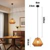 Lampe suspension rotin naturel NETTLIFE 1 lumière, Design bohème chic métal noir, Diamant, Luminaire E27 pour salle à manger salon