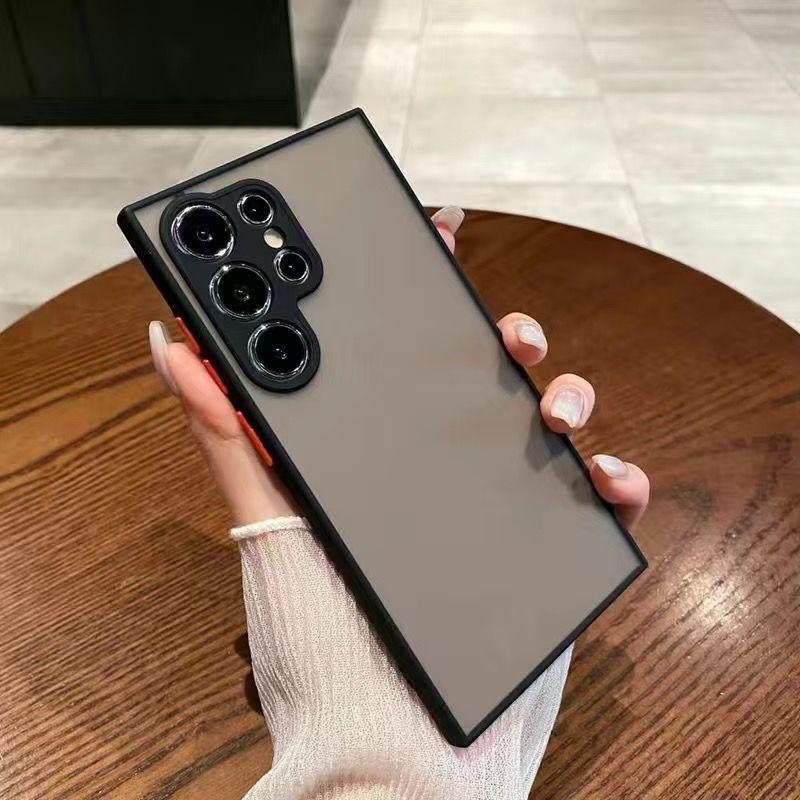 Простой Чехол-Бампер Жесткий Задний Чехол Конфетного Цвета Для Samsung GalaxyS25 S24 S23 S22 S21 S20 Note 20 Ultra Plus Полный Комплект Матовая Оболочка Coque