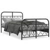 VidaXL Cadre de lit métal sans matelas avec pied de lit noir 120x190cm 377132