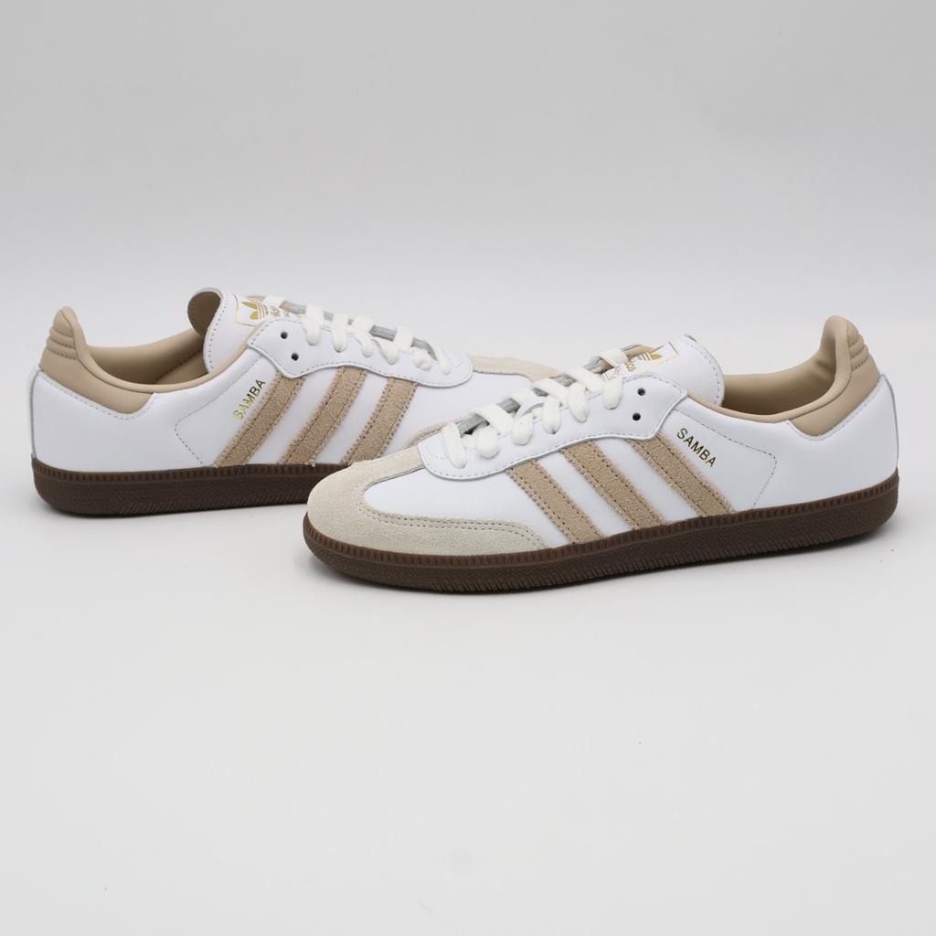 JI0218 adidas Samba OG Белый Коричневый Резина (Мужской)
