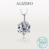 ALIZERO 2.0ct Round Cut D Color Moissanite Necklace For Women Fine Jewelry with GRA 925 Sterling Sliver Diamond Pendant Necklace