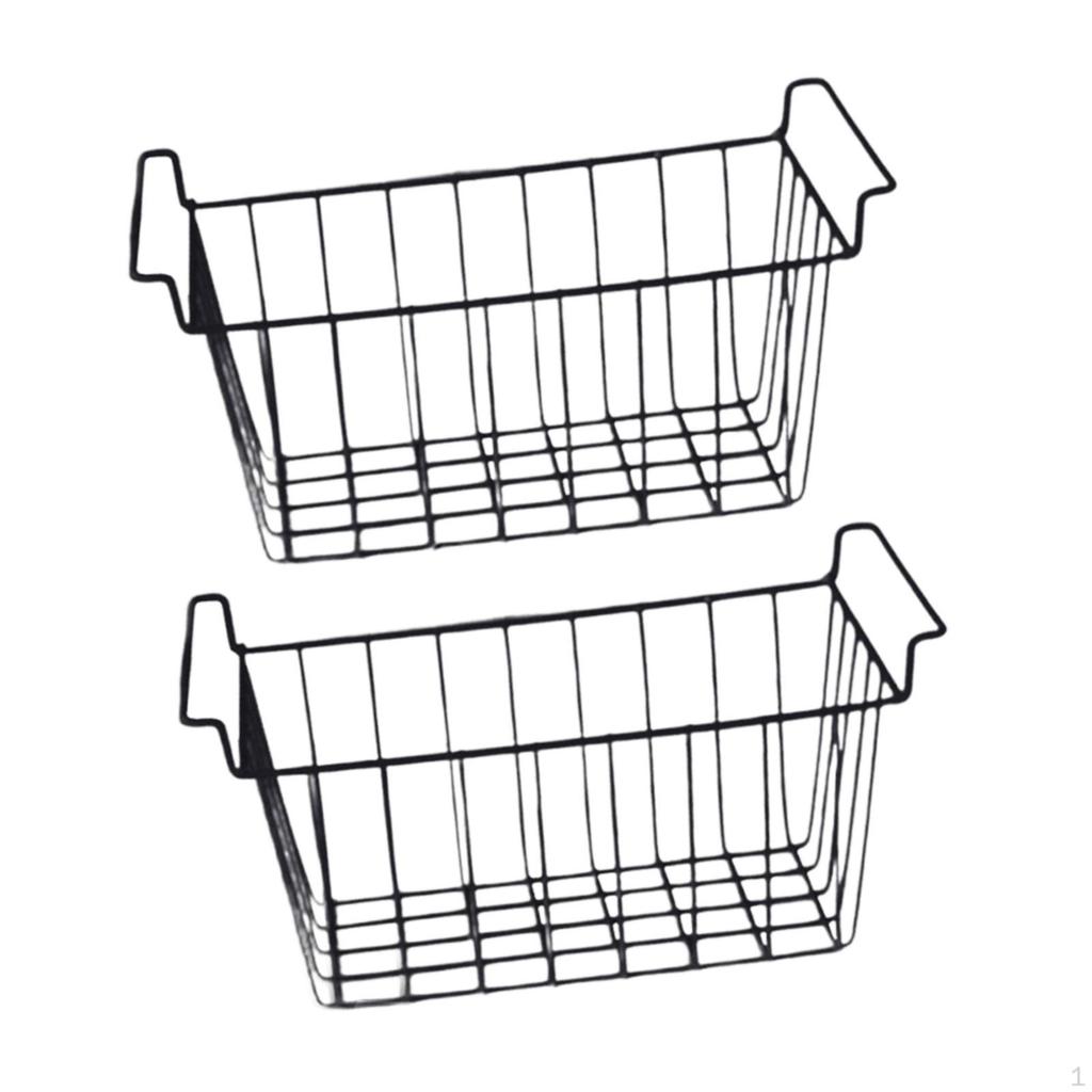 2 Pieces Deep Freezer Steel Wire Baskets Refrigerator Basket Practical