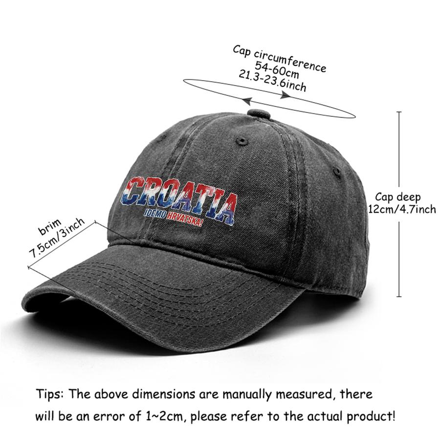 Бейсболка Snapback с принтом флага "CROATIA" "IDEMO HRVATSKA", Регулируемая Бейсболка Snapback Ретро Всесезонная Хип-хоп Повседневная Кепка Отца