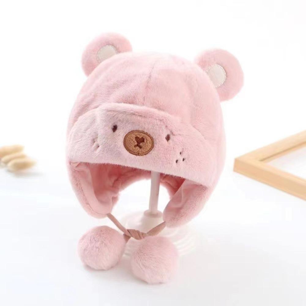 Cold and Warm Protection Baby Soft Plush Warm Hat Windproof Outdoor Thick Ear Protection Bonnet